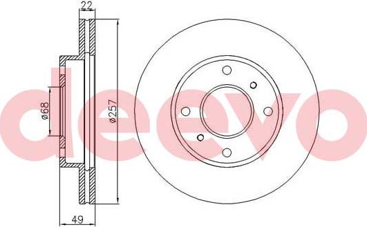 DEEVO BD26000 - Тормозной диск autospares.lv