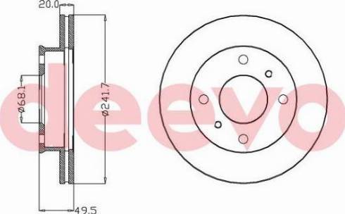 DEEVO BD26020 - Тормозной диск autospares.lv