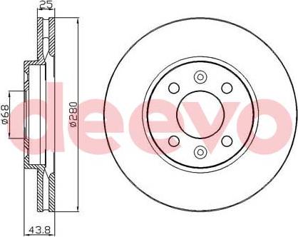 DEEVO BD26100 - Тормозной диск autospares.lv