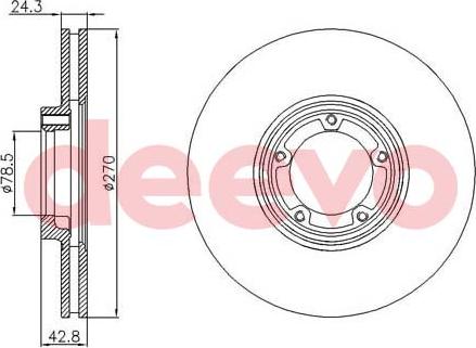 DEEVO BD26800 - Тормозной диск autospares.lv