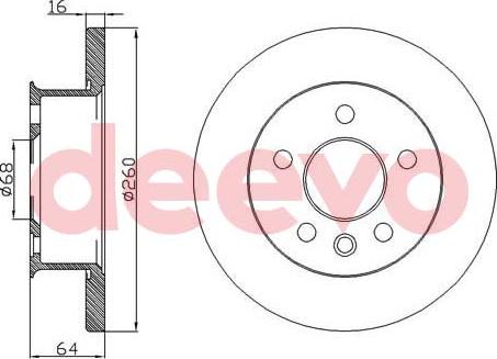 DEEVO BD26820 - Тормозной диск autospares.lv