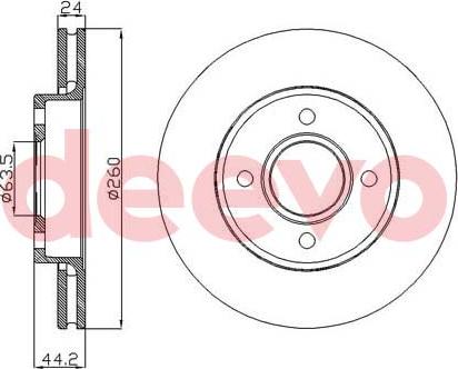 DEEVO BD26740 - Тормозной диск autospares.lv