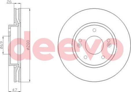 DEEVO BD20420 - Тормозной диск autospares.lv