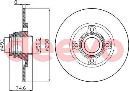 DEEVO BD20500 - Тормозной диск autospares.lv