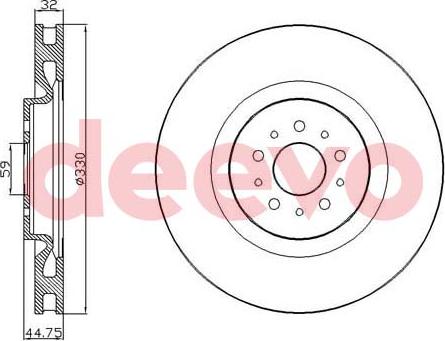 DEEVO BD20080 - Тормозной диск autospares.lv