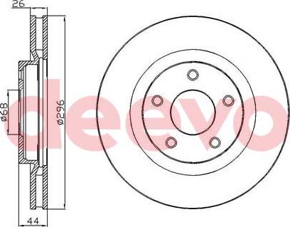 DEEVO BD20160 - Тормозной диск autospares.lv