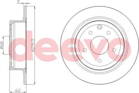 DEEVO BD20180 - Тормозной диск autospares.lv