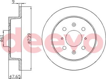 DEEVO BD20340 - Тормозной диск autospares.lv