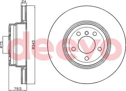 DEEVO BD20780 - Тормозной диск autospares.lv