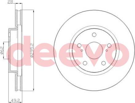 DEEVO BD21540 - Тормозной диск autospares.lv