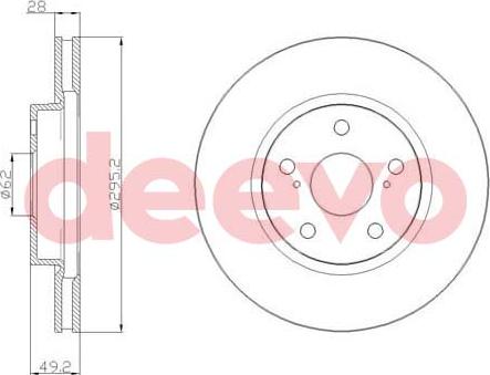 DEEVO BD21560 - Тормозной диск autospares.lv