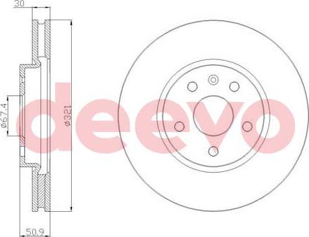 DEEVO BD21640 - Тормозной диск autospares.lv