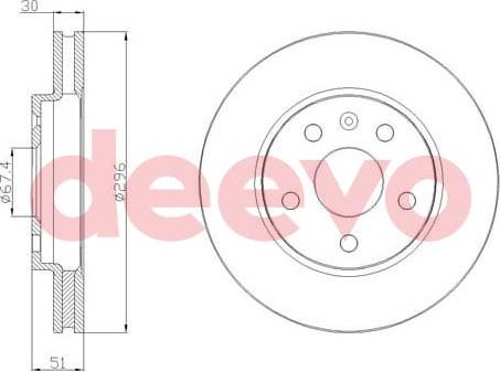 DEEVO BD21600 - Тормозной диск autospares.lv