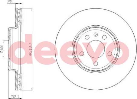 DEEVO BD21680 - Тормозной диск autospares.lv