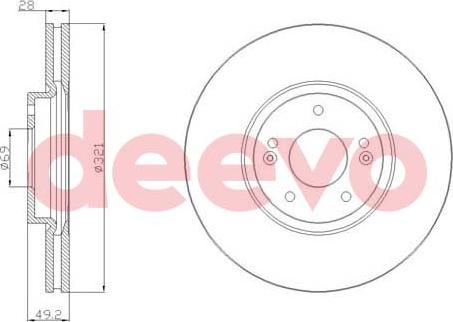 DEEVO BD21000 - Тормозной диск autospares.lv