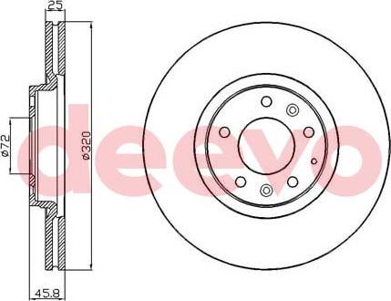 DEEVO BD21340 - Тормозной диск autospares.lv