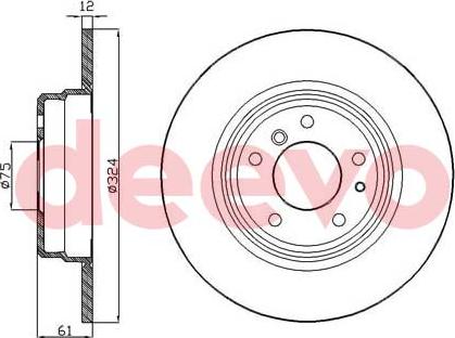 DEEVO BD28000 - Тормозной диск autospares.lv