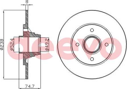 DEEVO BD28020 - Тормозной диск autospares.lv