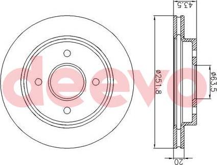 DEEVO BD28180 - Тормозной диск autospares.lv