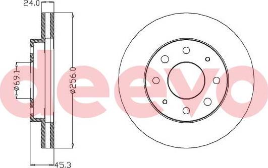 DEEVO BD28320 - Тормозной диск autospares.lv