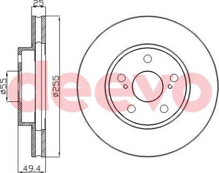 DEEVO BD23940 - Тормозной диск autospares.lv