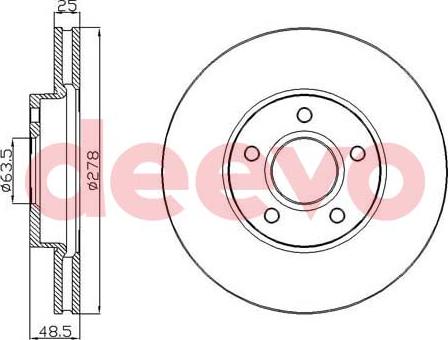 DEEVO BD23980 - Тормозной диск autospares.lv