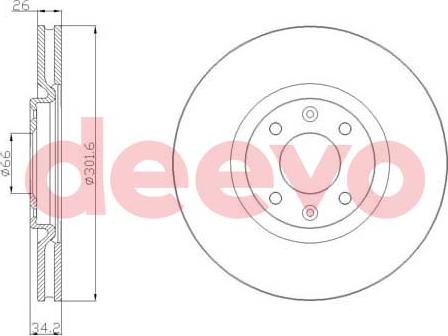 DEEVO BD23480 - Тормозной диск autospares.lv