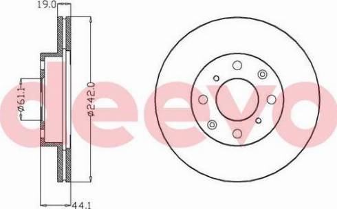 DEEVO BD23240 - Тормозной диск autospares.lv