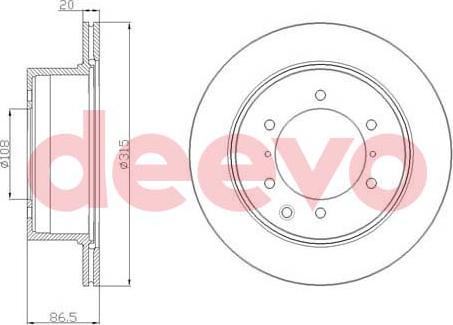 DEEVO BD22500 - Тормозной диск autospares.lv