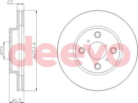 DEEVO BD22640 - Тормозной диск autospares.lv