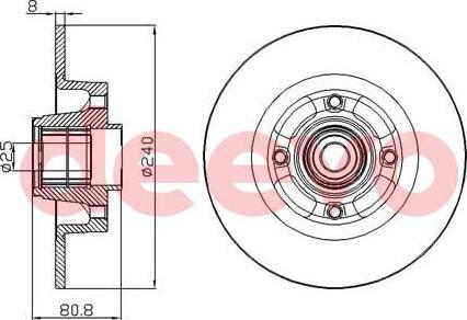DEEVO BD22680 - Тормозной диск autospares.lv