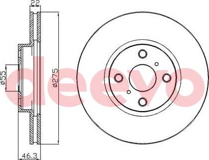 DEEVO BD22140 - Тормозной диск autospares.lv