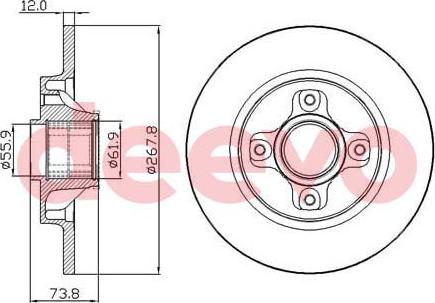 DEEVO BD22160 - Тормозной диск autospares.lv