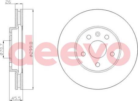 DEEVO BD22840 - Тормозной диск autospares.lv