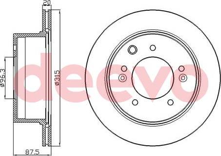 DEEVO BD22300 - Тормозной диск autospares.lv