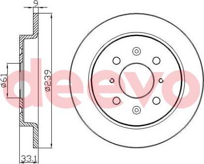 DEEVO BD22260 - Тормозной диск autospares.lv