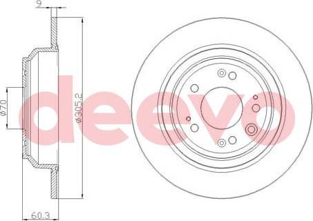 DEEVO BD22220 - Тормозной диск autospares.lv