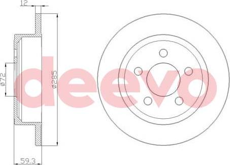 DEEVO BD22780 - Тормозной диск autospares.lv