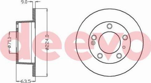 DEEVO BD27100 - Тормозной диск autospares.lv