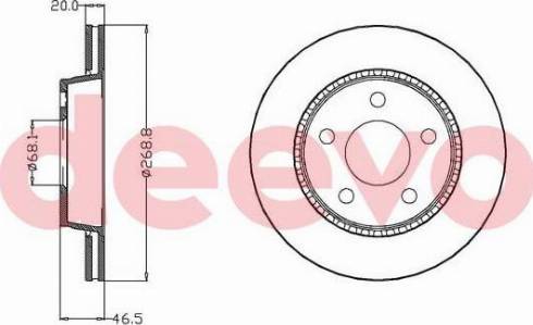 DEEVO BD27820 - Тормозной диск autospares.lv