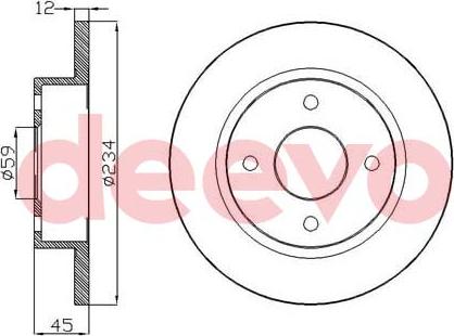 DEEVO BD27240 - Тормозной диск autospares.lv