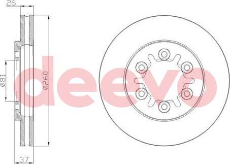 DEEVO BD27260 - Тормозной диск autospares.lv