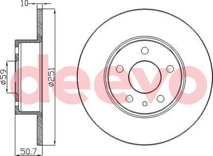 DEEVO BD27220 - Тормозной диск autospares.lv