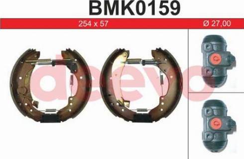 DEEVO BMK0159 - Комплект тормозных колодок, барабанные autospares.lv