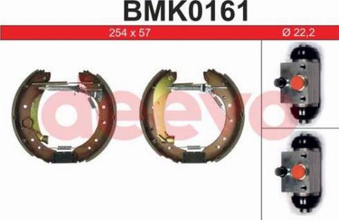 DEEVO BMK0161 - Комплект тормозных колодок, барабанные autospares.lv