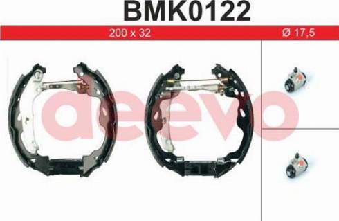 DEEVO BMK0122 - Комплект тормозных колодок, барабанные autospares.lv