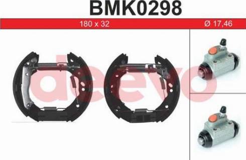 DEEVO BMK0298 - Комплект тормозных колодок, барабанные autospares.lv