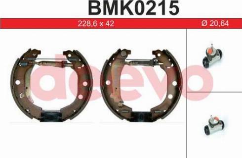 DEEVO BMK0215 - Комплект тормозных колодок, барабанные autospares.lv