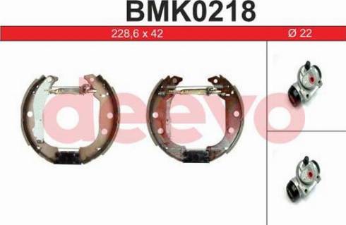 DEEVO BMK0218 - Комплект тормозных колодок, барабанные autospares.lv