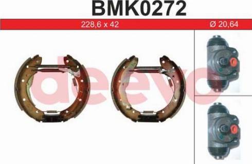 DEEVO BMK0272 - Комплект тормозных колодок, барабанные autospares.lv